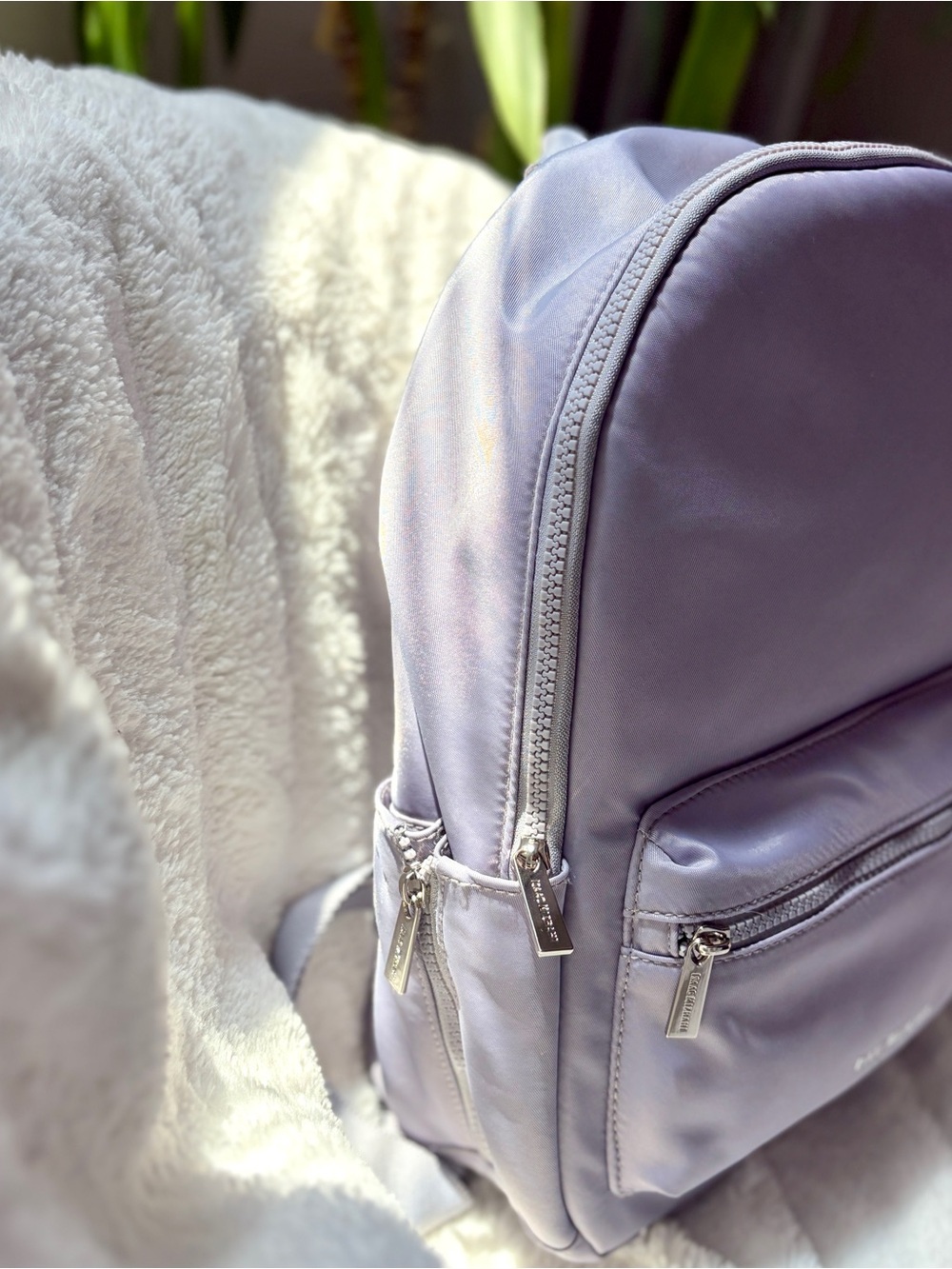Isaac Mizrahi Cookie Block Backpack in Lilac. Multi-compartment. MSRP $40!
